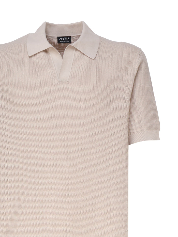Zegna T-Shirts And Polos Beige Cotton