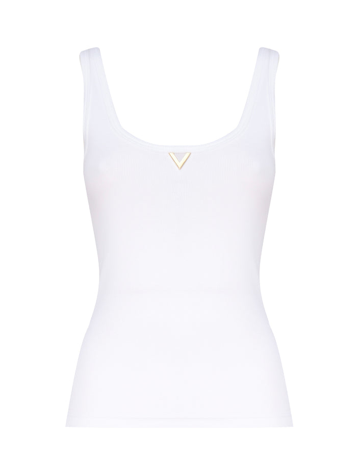 Valentino Garavani Top White Cotton Elastane