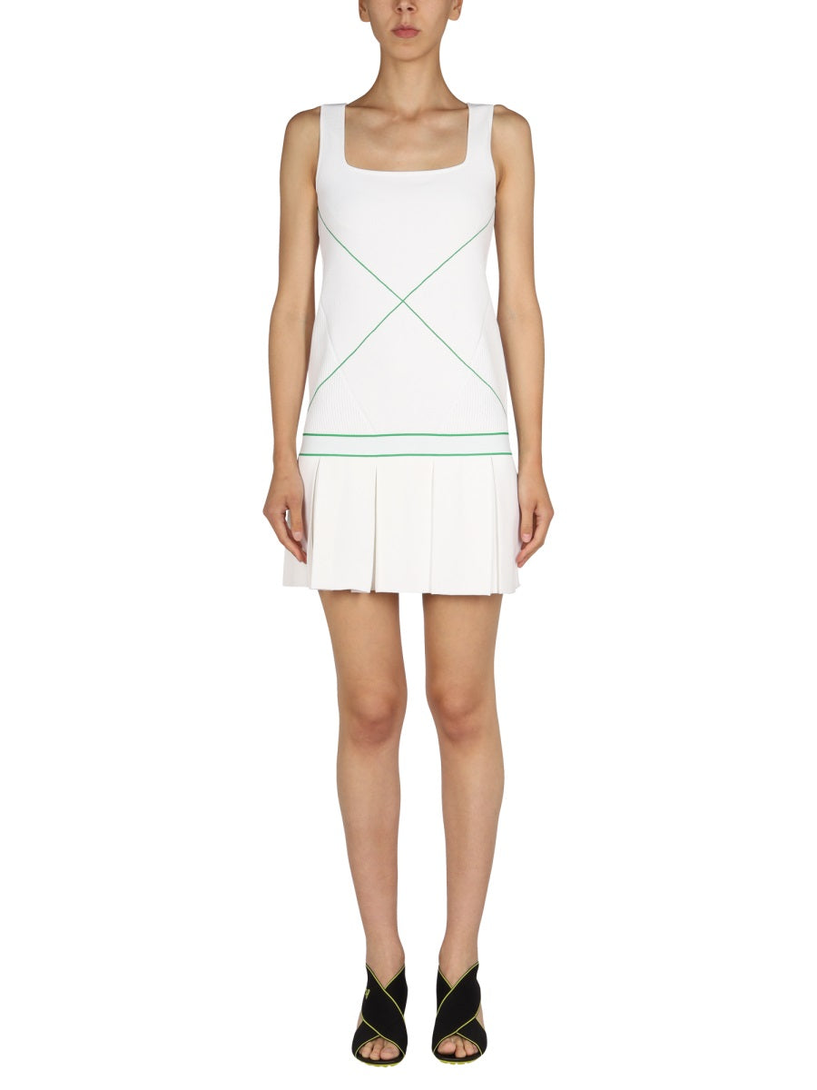 Dress With Logo Embroidery White