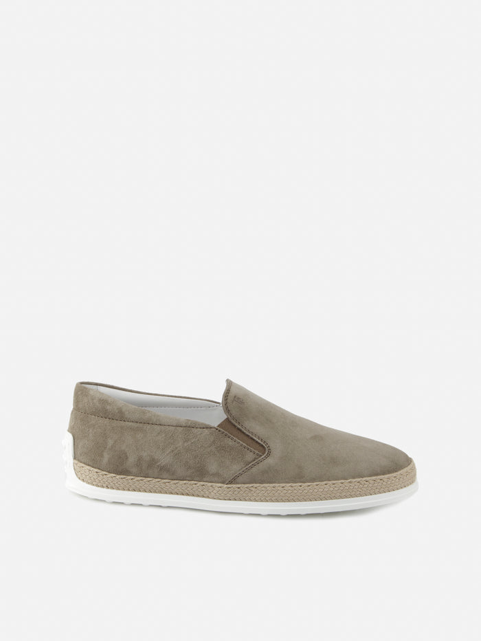 Tods Flat Shoes Beige Suede