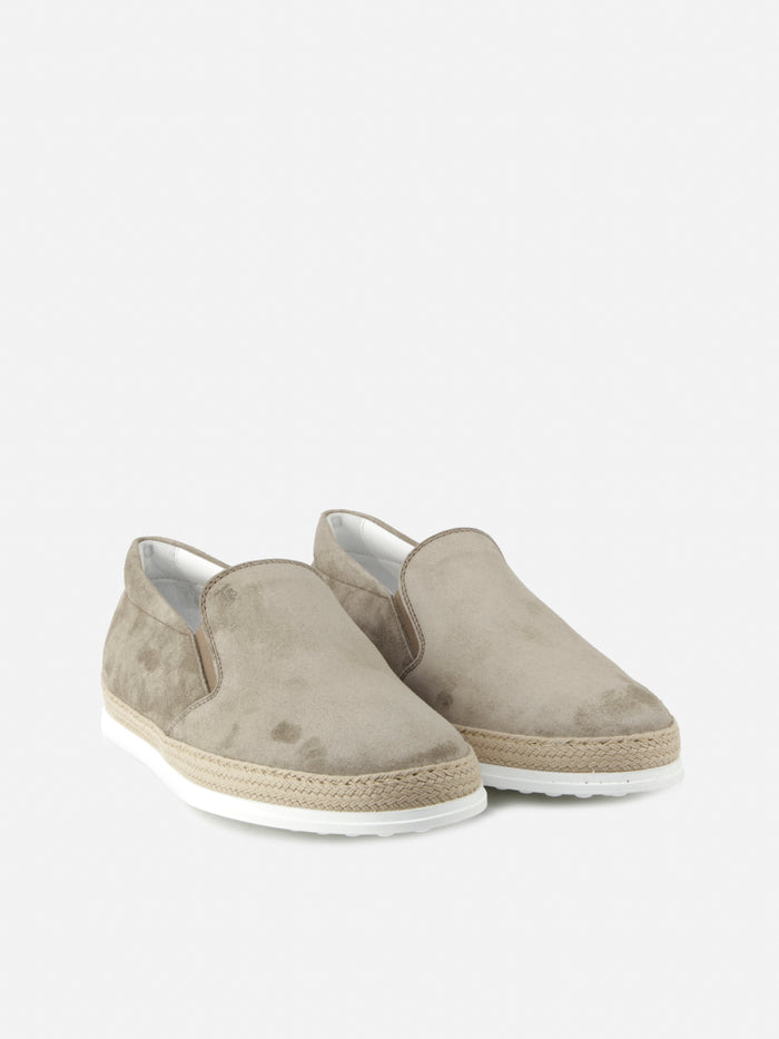 Tods Flat Shoes Beige Suede