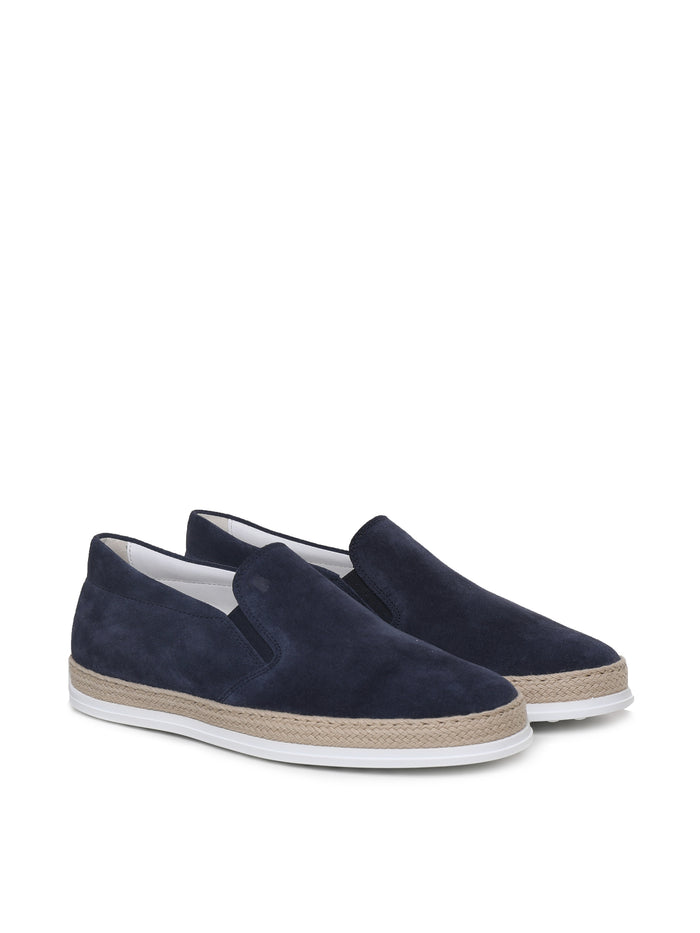 Tods Flat Shoes Blue Suede