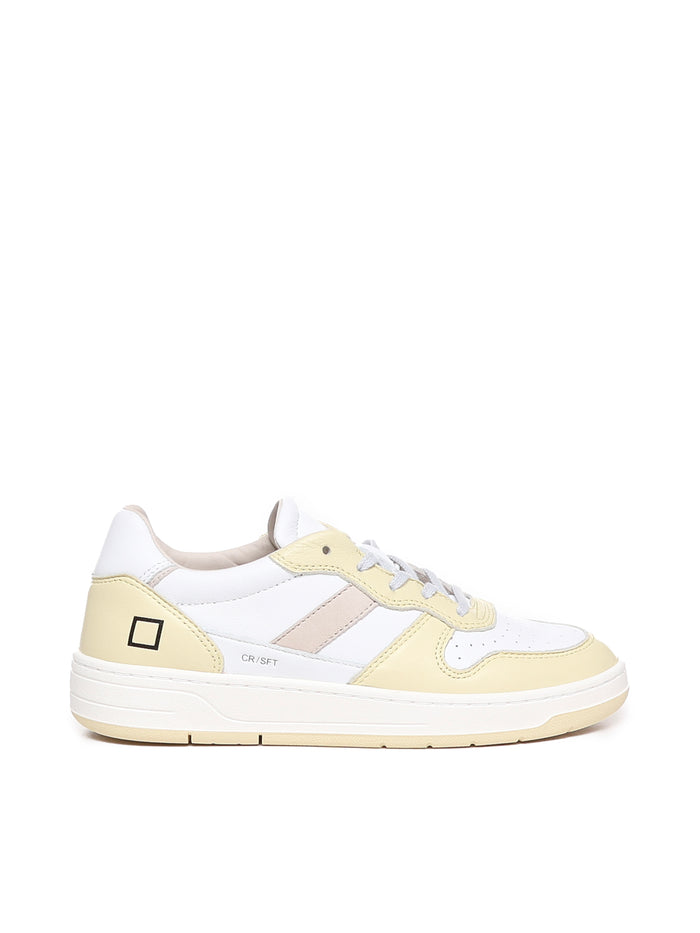 D.a.t.e. Sneakers White-yellow Calfskin