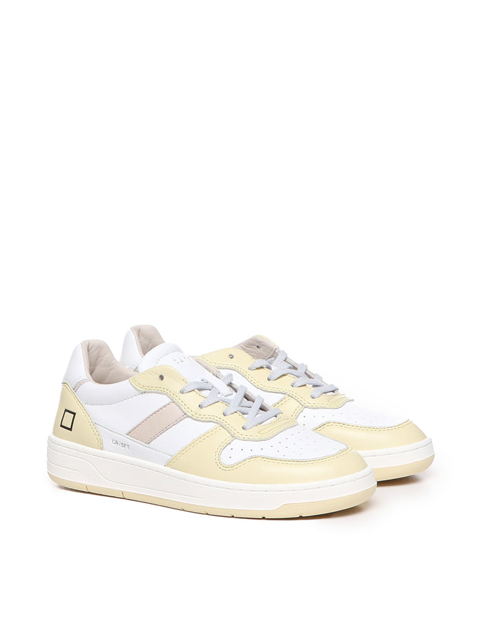 D.a.t.e. Sneakers White-yellow Calfskin