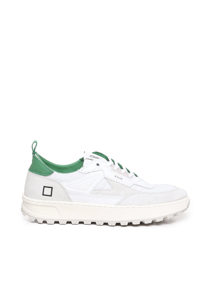 D.a.t.e. Sneakers White-green Calfskin
