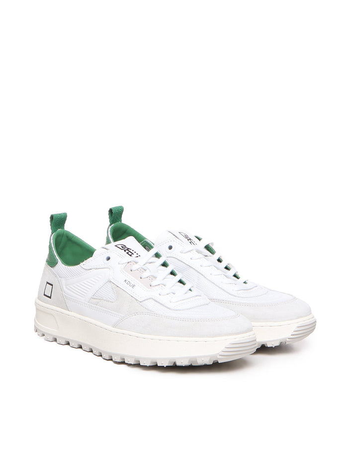 D.a.t.e. Sneakers White-green Calfskin