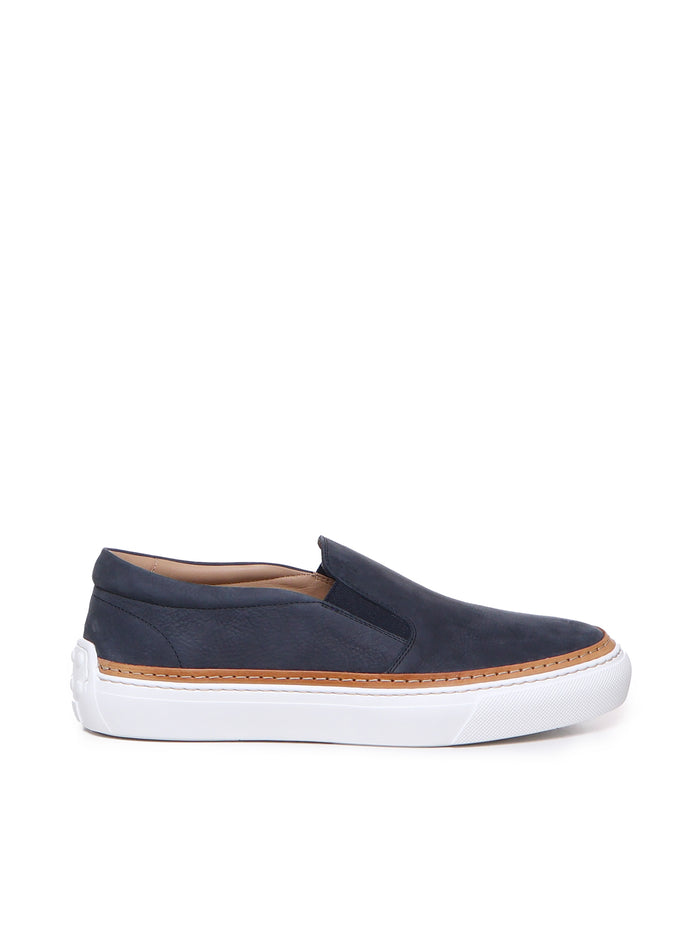 Tods Flat Shoes Blue Nabuk