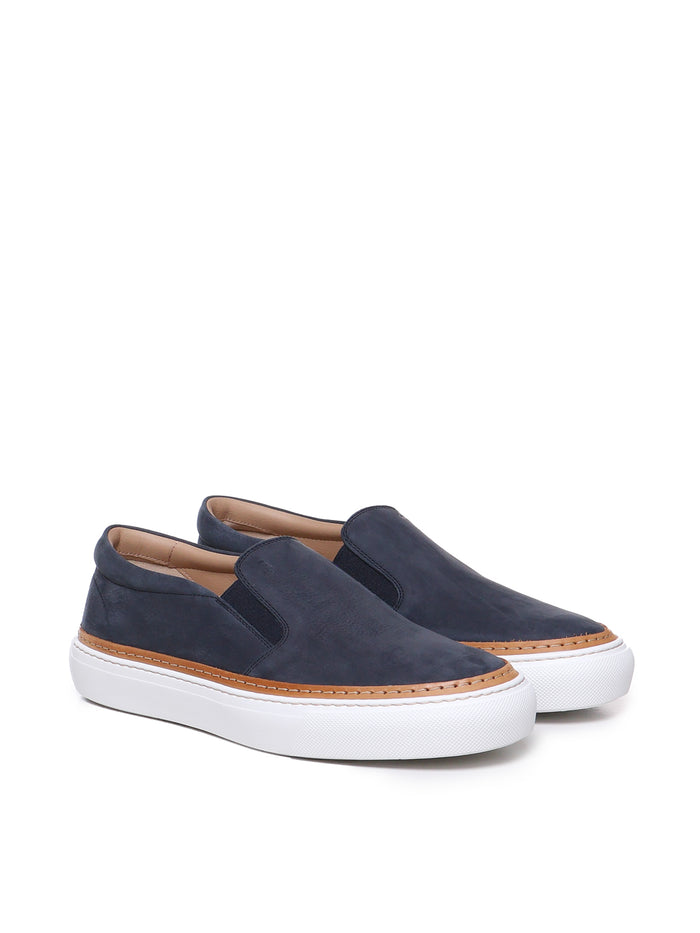 Tods Flat Shoes Blue Nabuk