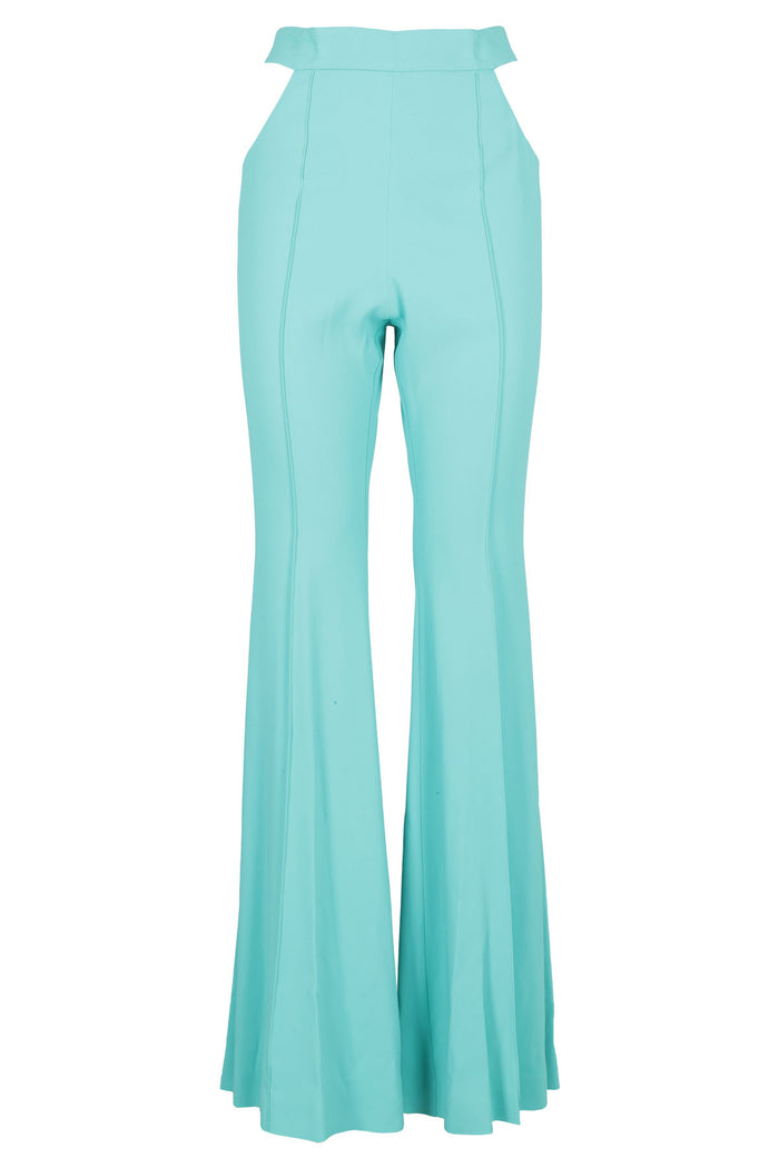 Cady Envers Satin Cut Out Pants Blue Pantaloni