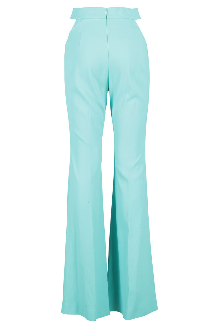 Cady Envers Satin Cut Out Pants Blue Pantaloni