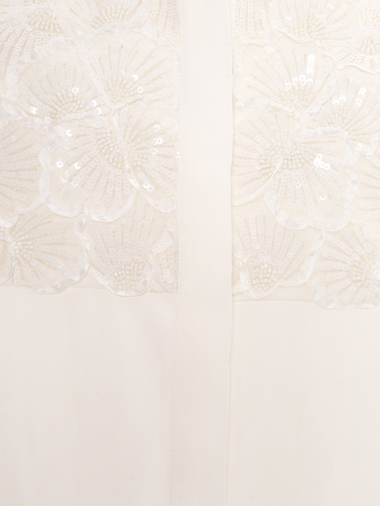 SHIRT WITH EMBROIDERED DETAIL White Viscose Linen