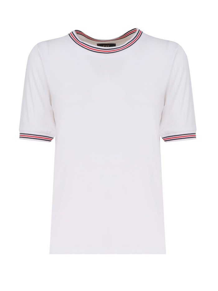 Fay T-Shirts And Polos White Viscose