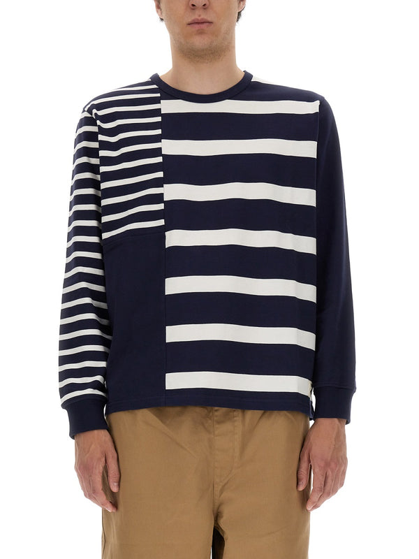 60s Patchwork Sweatshirt Blue Cotton Sweatshirts