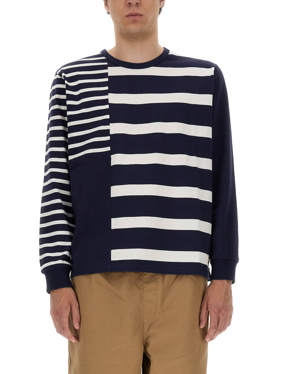 60s Patchwork Sweatshirt Blue Cotton Sweatshirts
