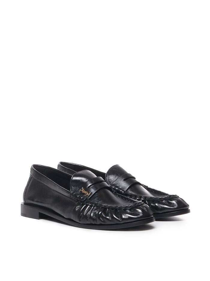 Saint Laurent Flat Shoes Black Calfskin