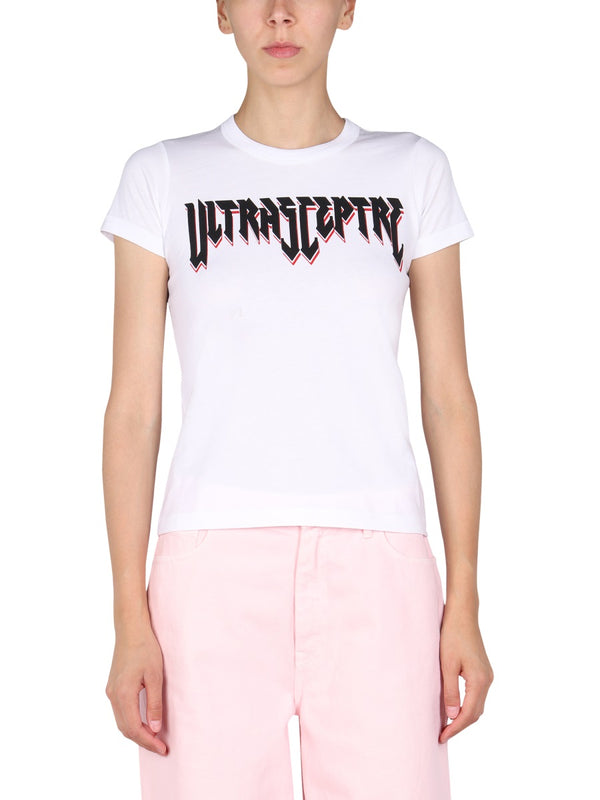 Logo Print T-Shirt White Cotton T-shirts