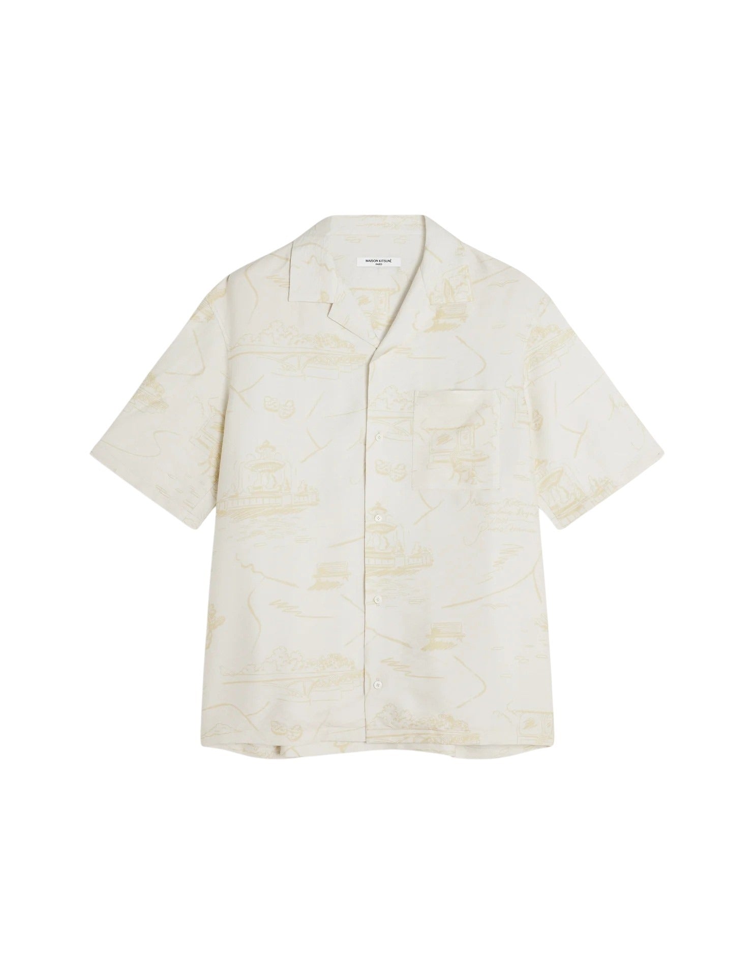 Parisian Map Resort Shirt Brown Viscose