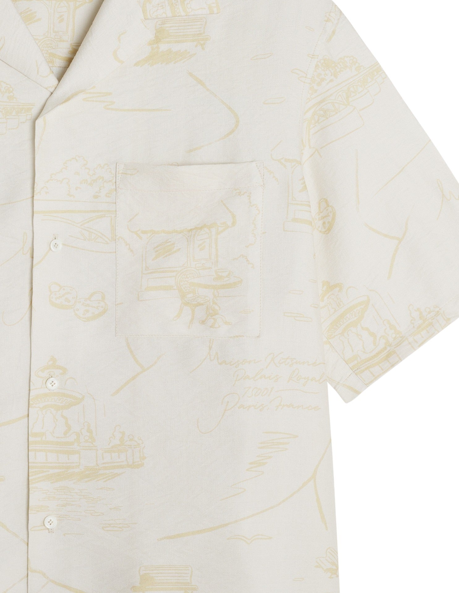 Parisian Map Resort Shirt Brown Viscose