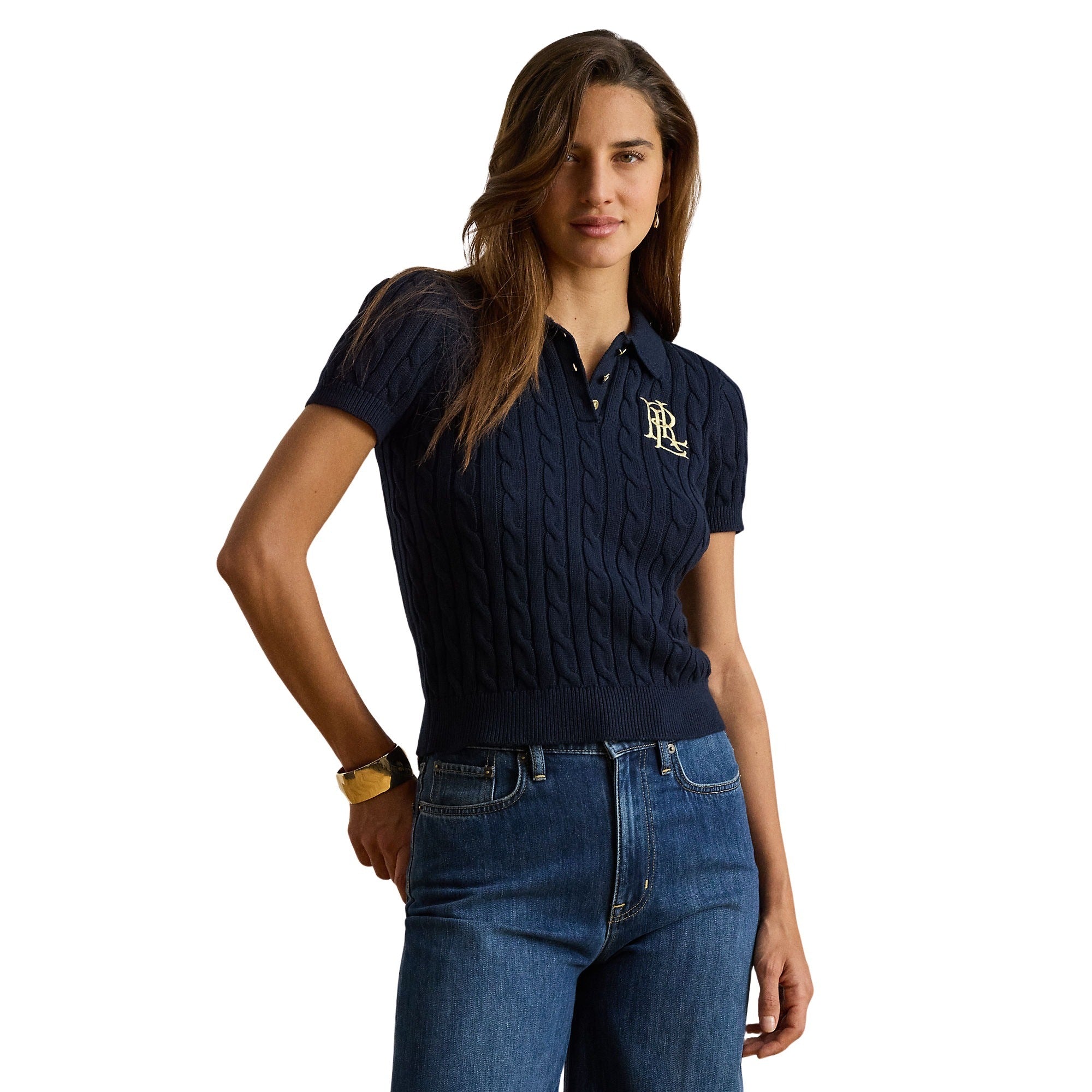 Natrissa Short Sleeve Pullover Blue Cotton Sweater