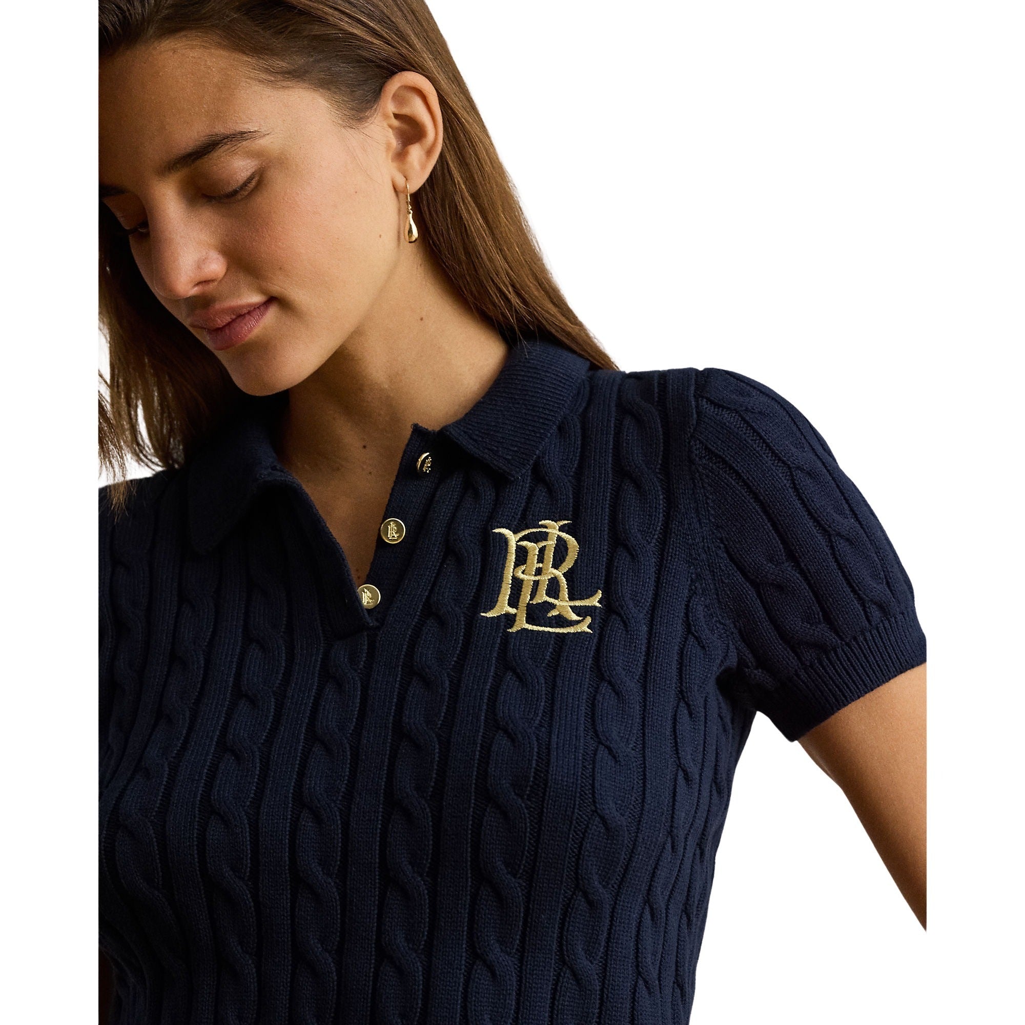 Natrissa Short Sleeve Pullover Blue Cotton Sweater