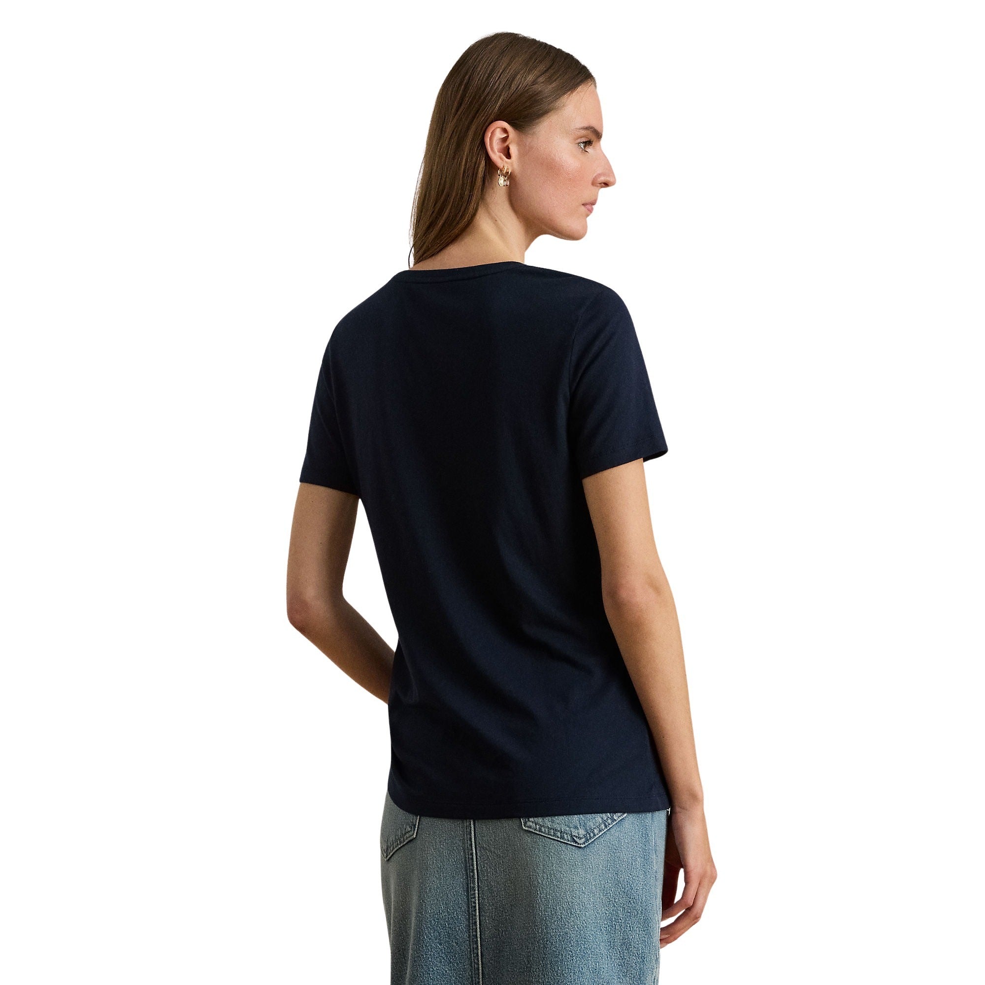 Katlin Short Sleeve T Shirt Blue Cotton Modal Tshirt