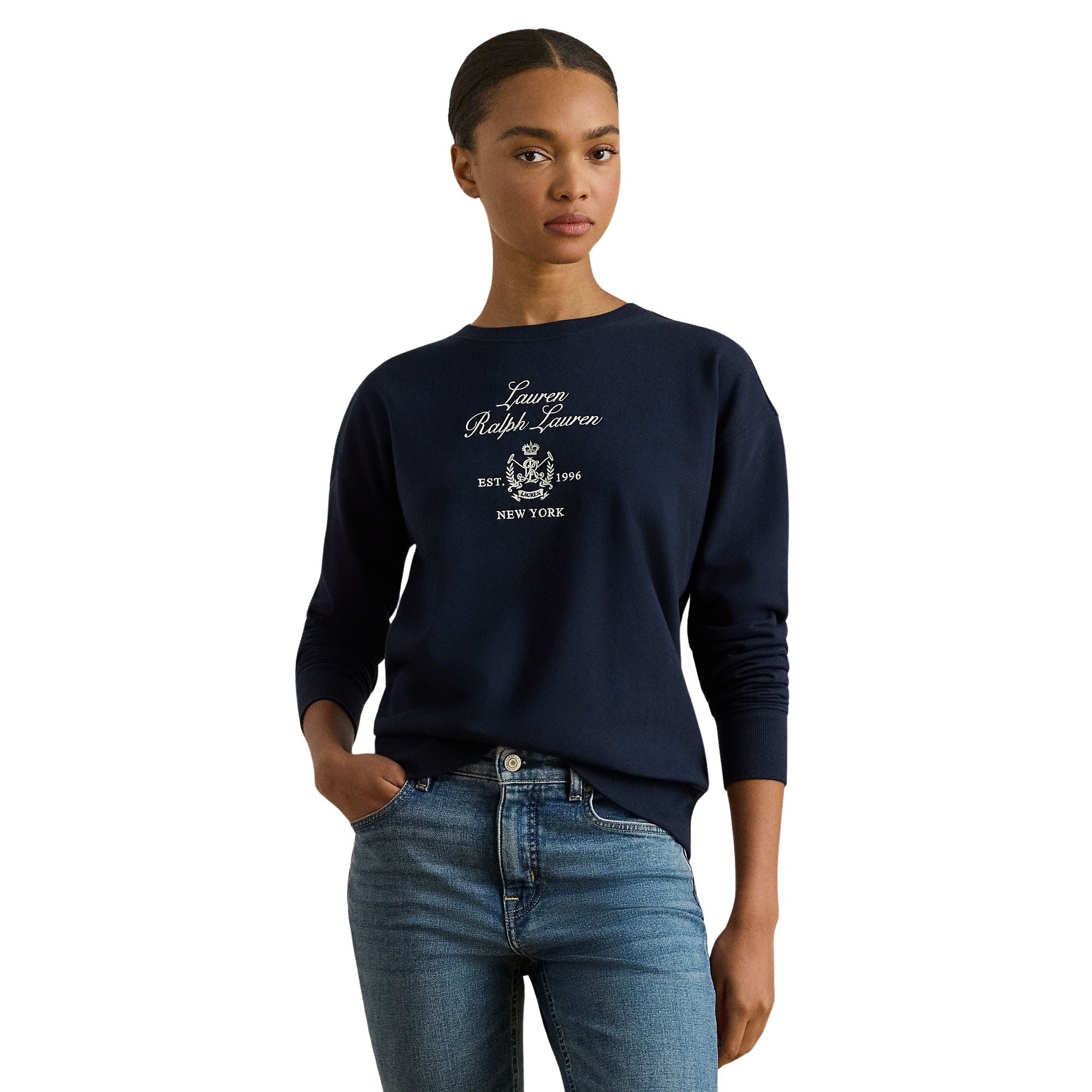 Kappy Long Sleeve Sweatshirt Blue Cotton Polyester (recycled)