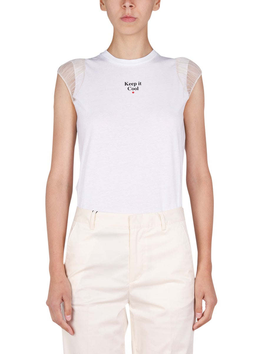 Logo Print T-Shirt White Cotton T-shirts