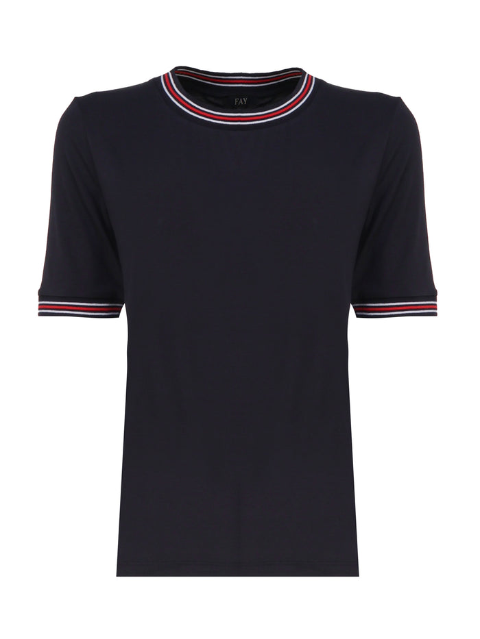 Fay T-Shirts And Polos Blue Viscose