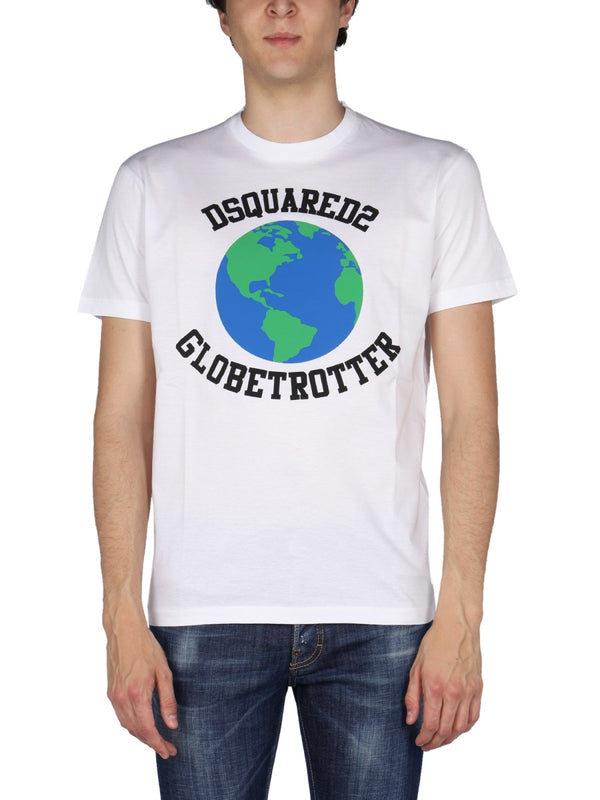 Globetrotter T-Shirt With Print White Cotton T-shirts