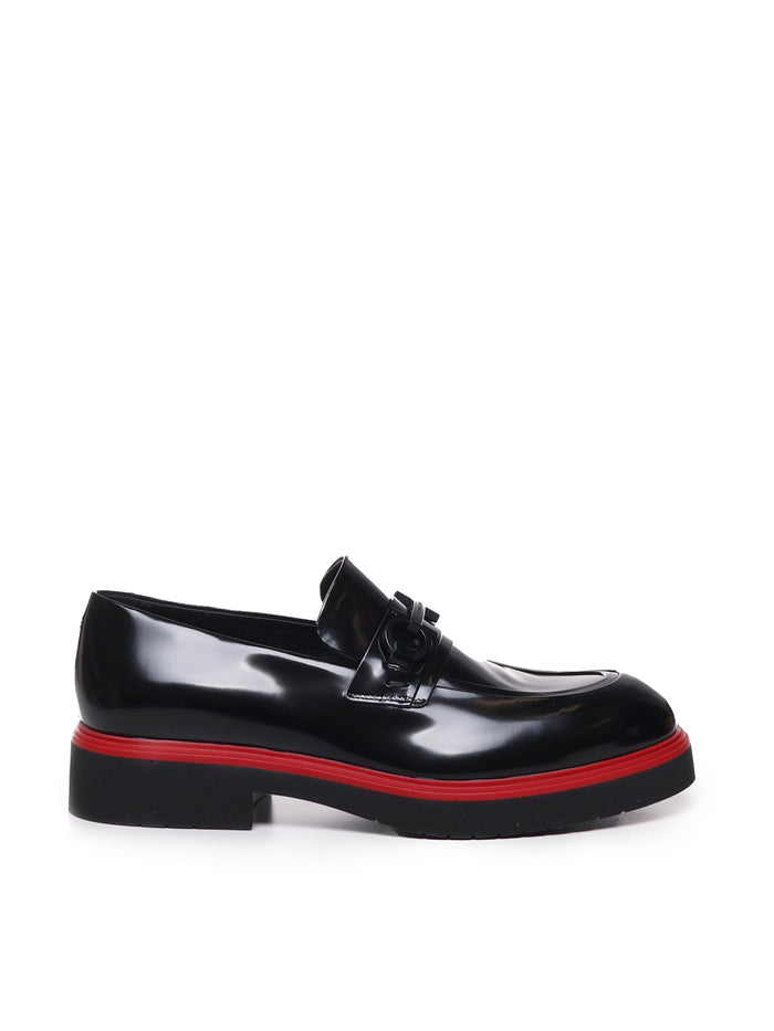 Ferragamo Flat Shoes Black Calfskin