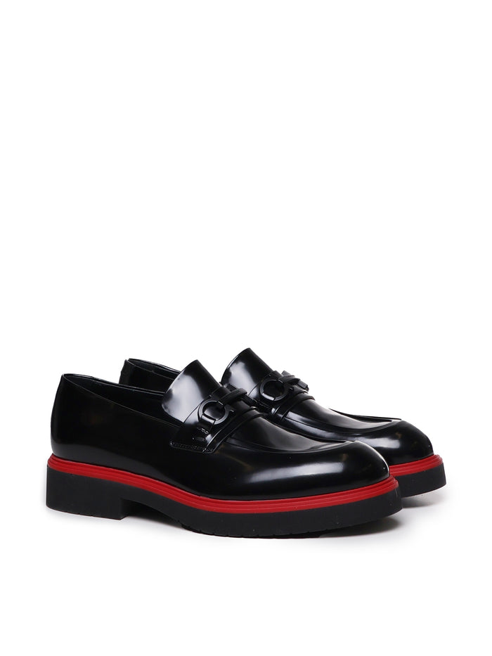 Ferragamo Flat Shoes Black Calfskin