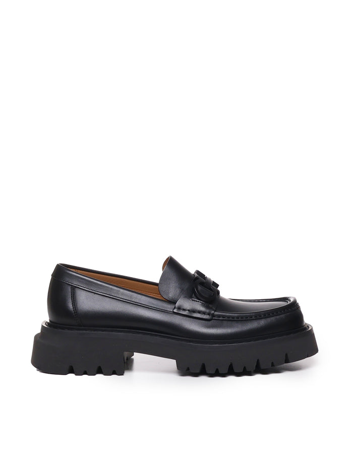 Ferragamo Flat Shoes Black Calfskin