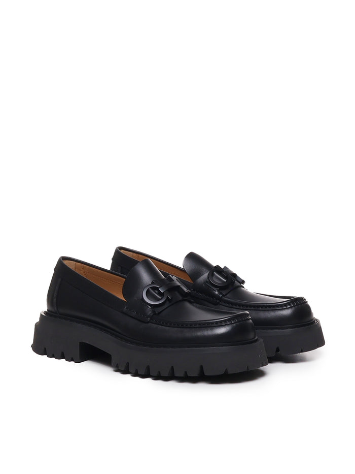 Ferragamo Flat Shoes Black Calfskin