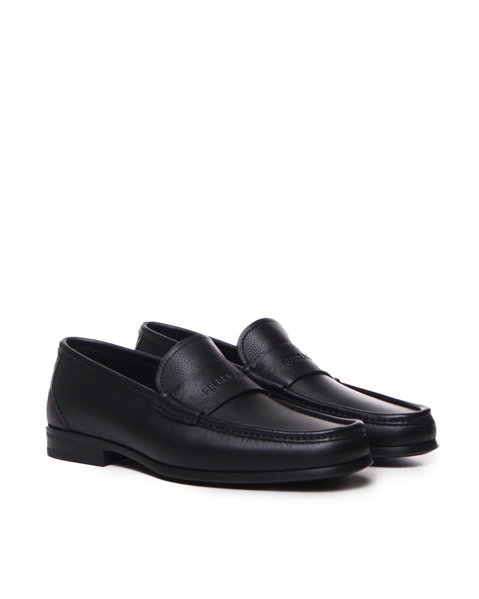 Ferragamo Flat Shoes Black Calfskin