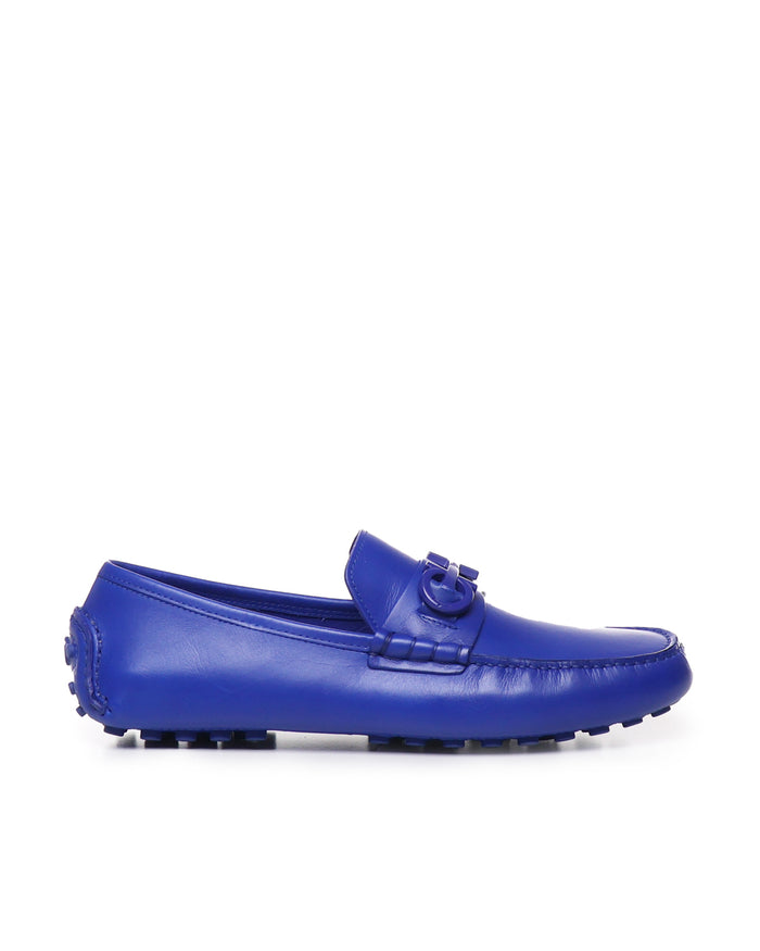 Ferragamo Flat Shoes Blue Calfskin