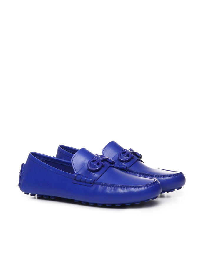 Ferragamo Flat Shoes Blue Calfskin