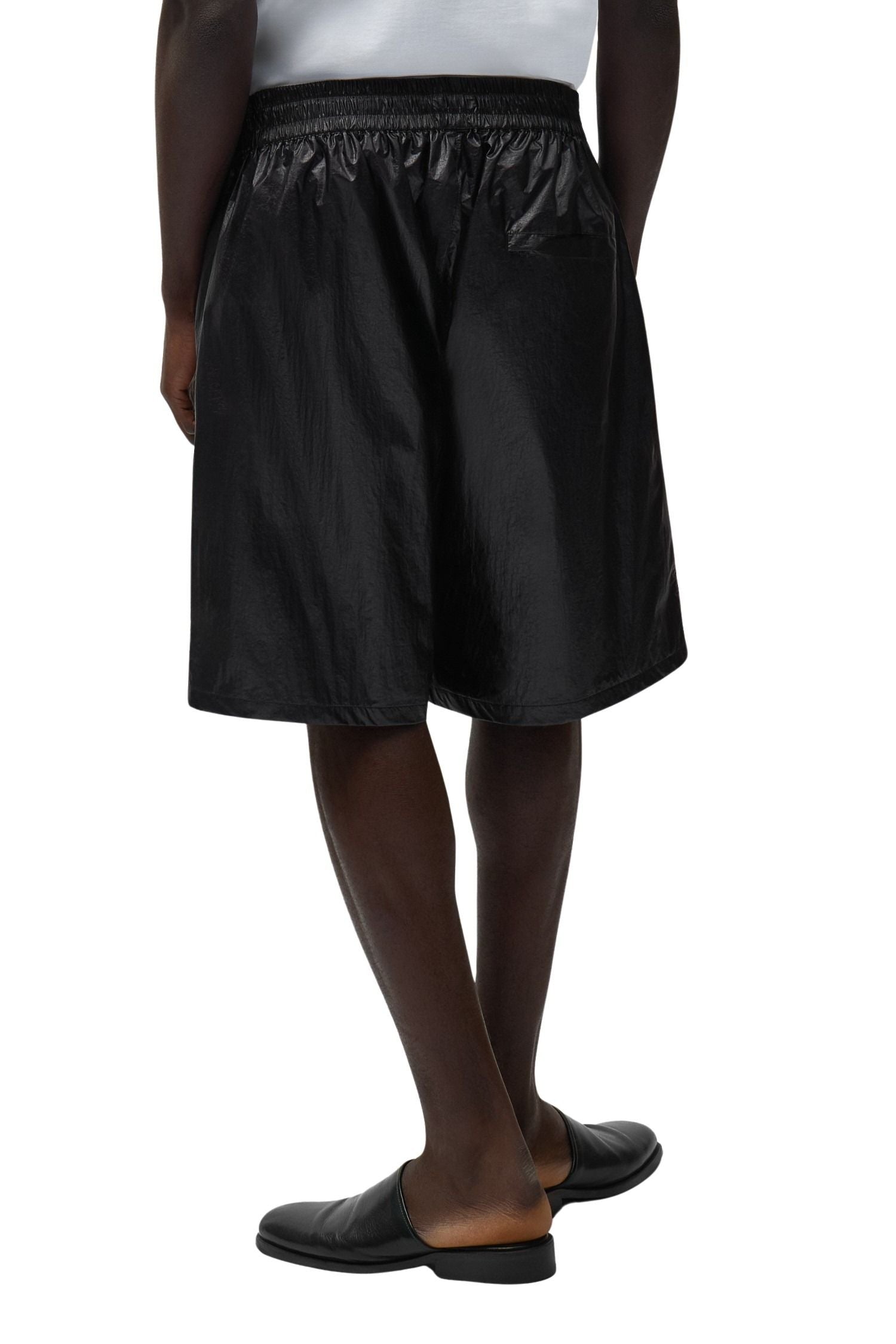 Big Logo Shorts Black Nylon Pant