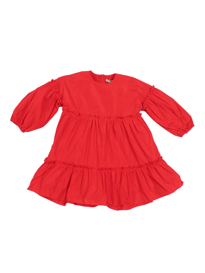 WOVEN DRESS Red Polyester