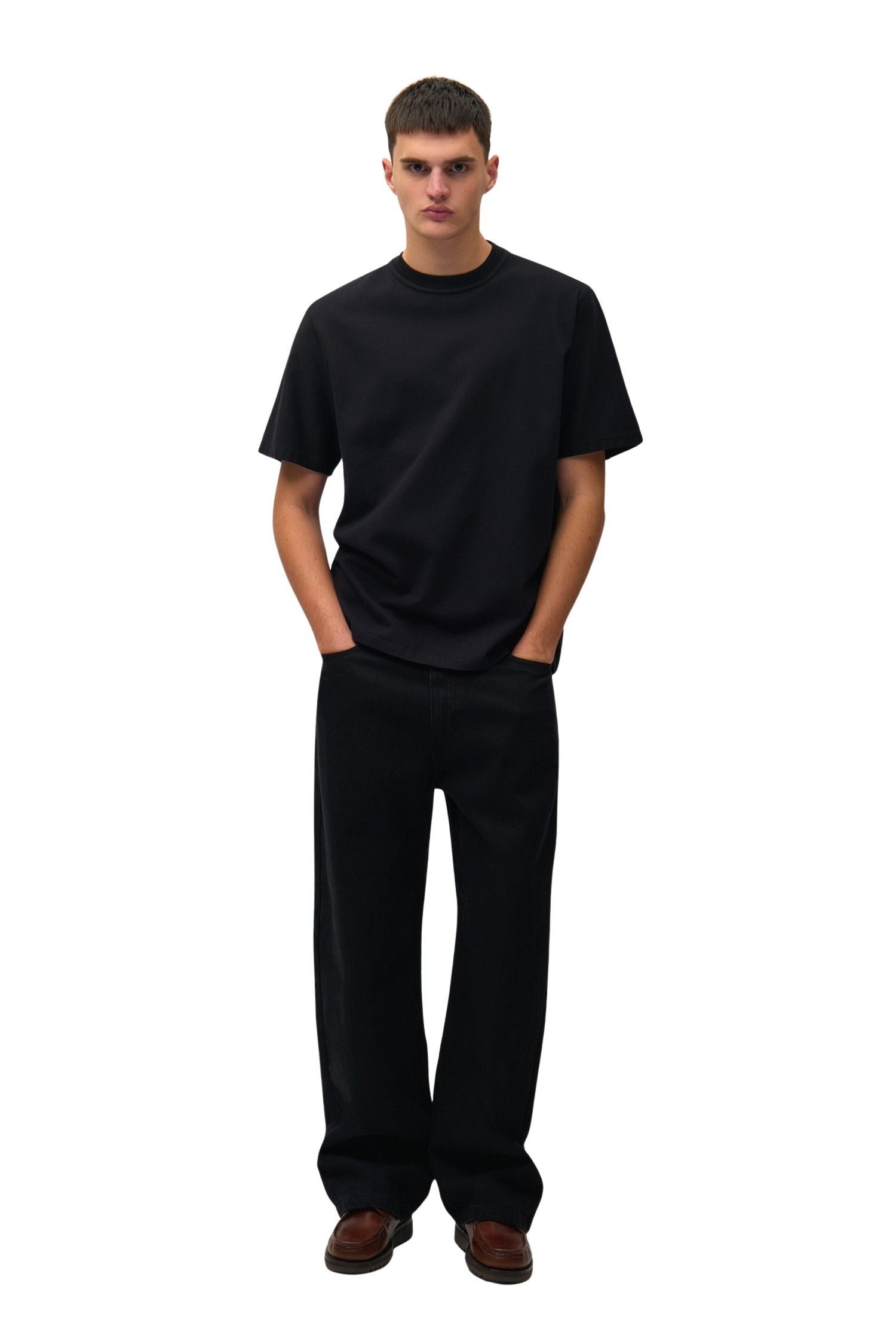 Faded Back Print T-shirt Black Cotton Tshirt