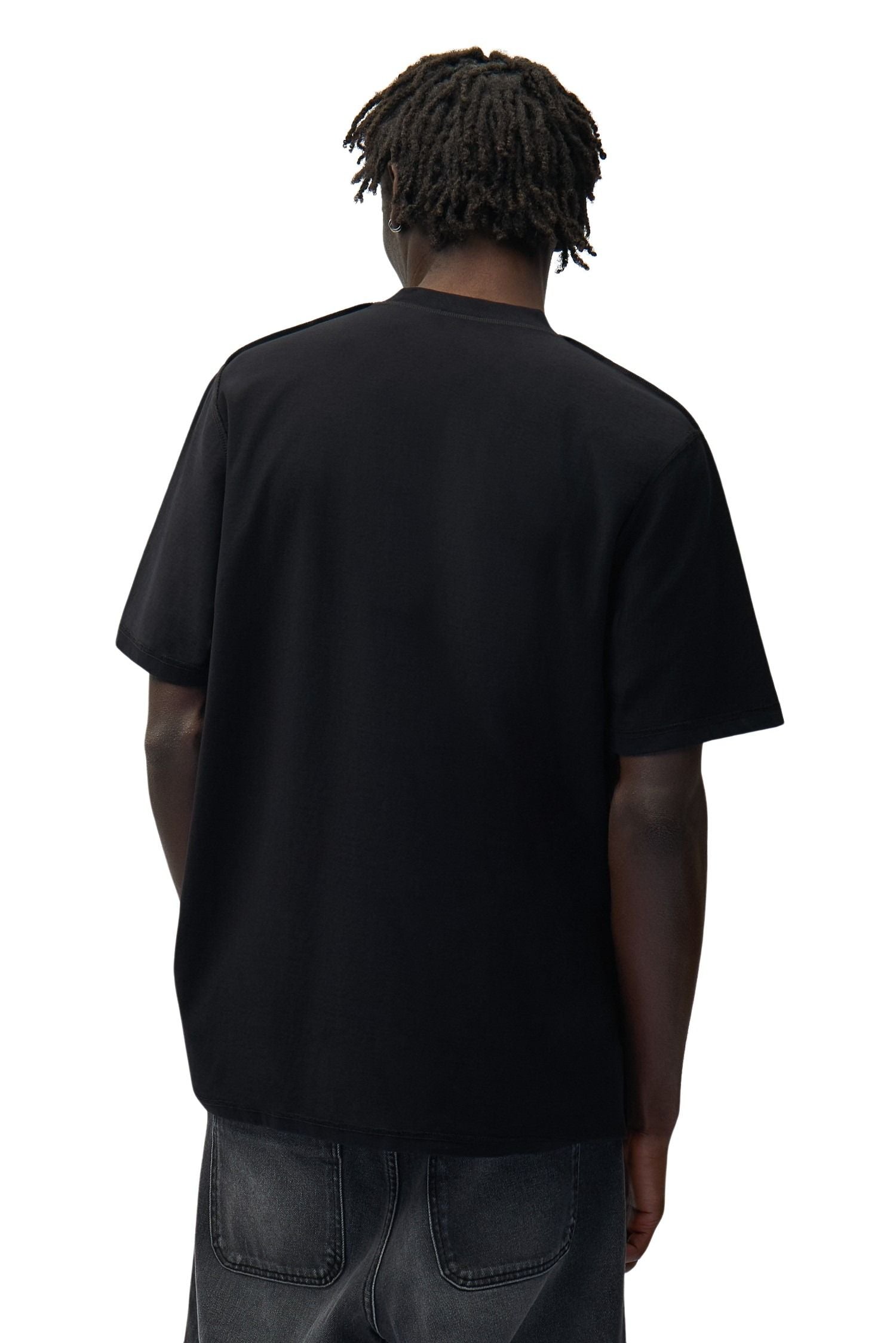 Reversible Label T-shirt Black Cotton Tshirt