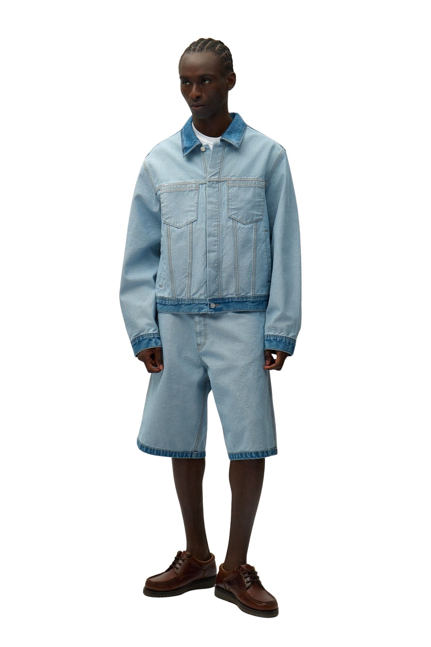 Denim Inside Out Jacket Blue Cotton