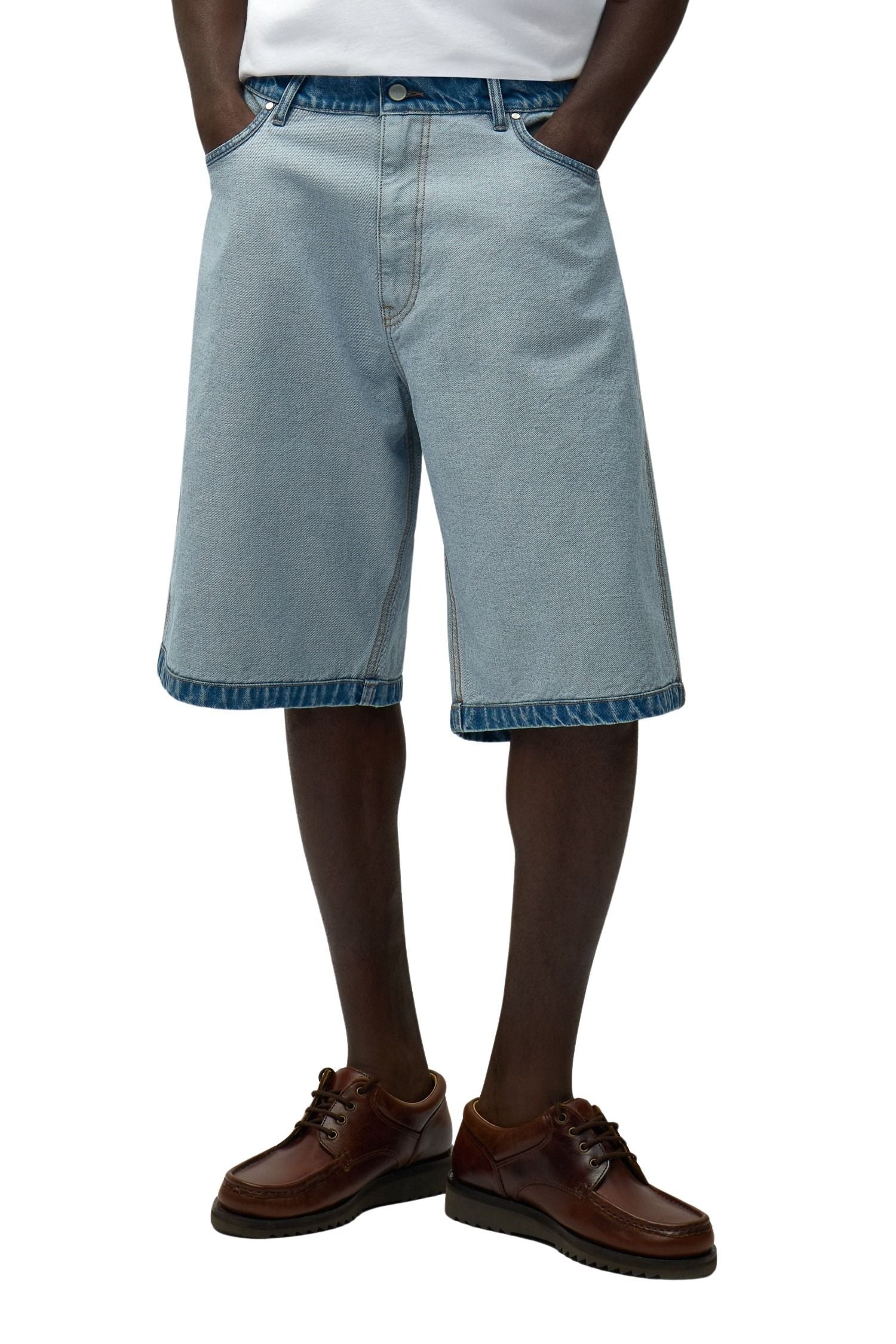 Denim Inside Out Shorts Blue Cotton Pant