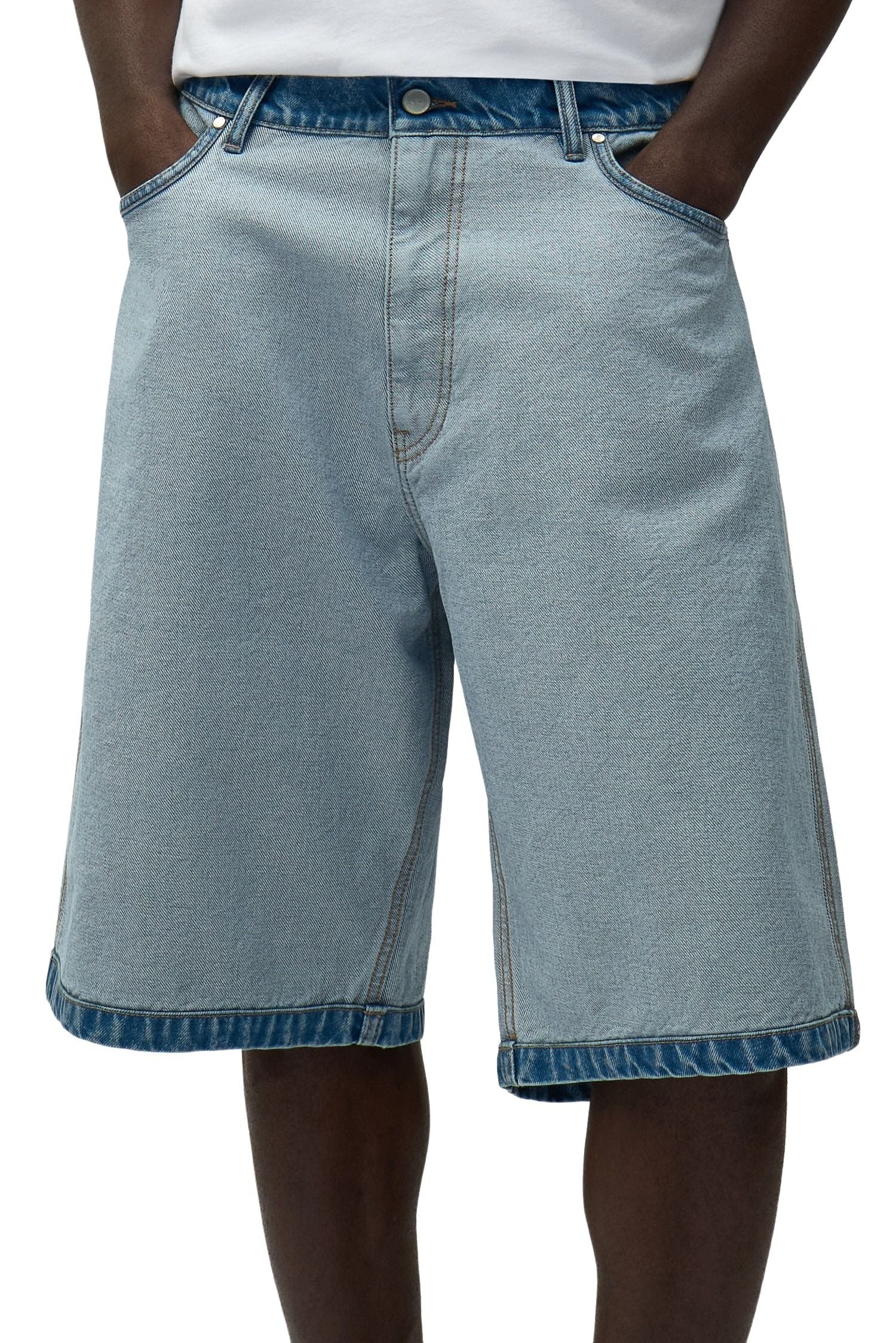 Denim Inside Out Shorts Blue Cotton Pant