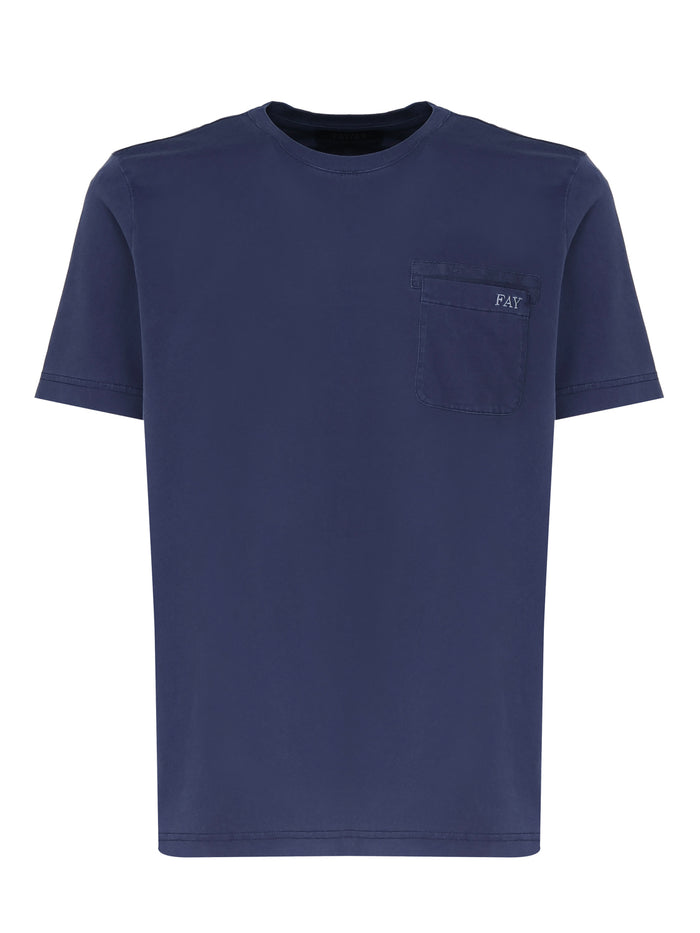 Fay T-Shirts And Polos Blue Cotton