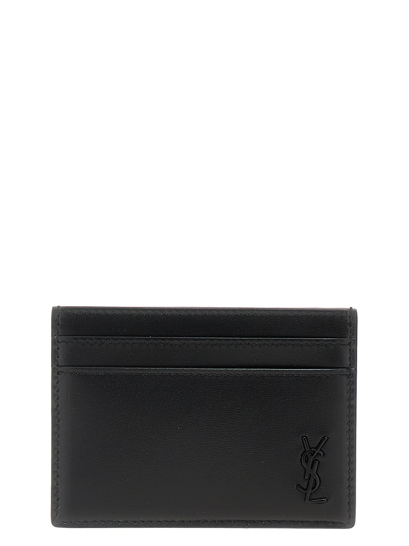 Logo leather cardholder Black Calf Leather(bos Taurus) Wallets, Card Holders