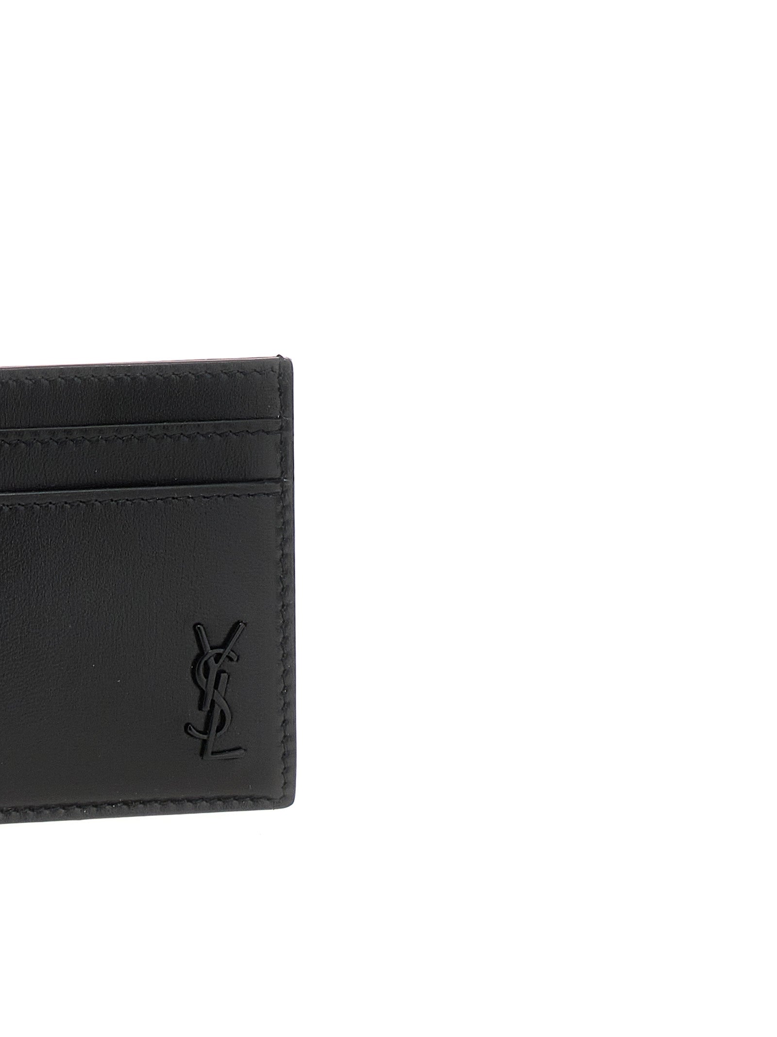 Logo leather cardholder Black Calf Leather(bos Taurus) Wallets, Card Holders