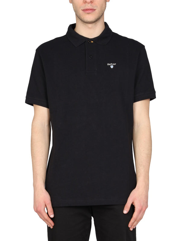 Regular Fit Polo Shirt Black Cotton