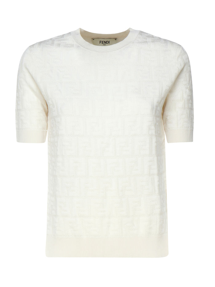 Fendi Sweaters White Cotton Viscose
