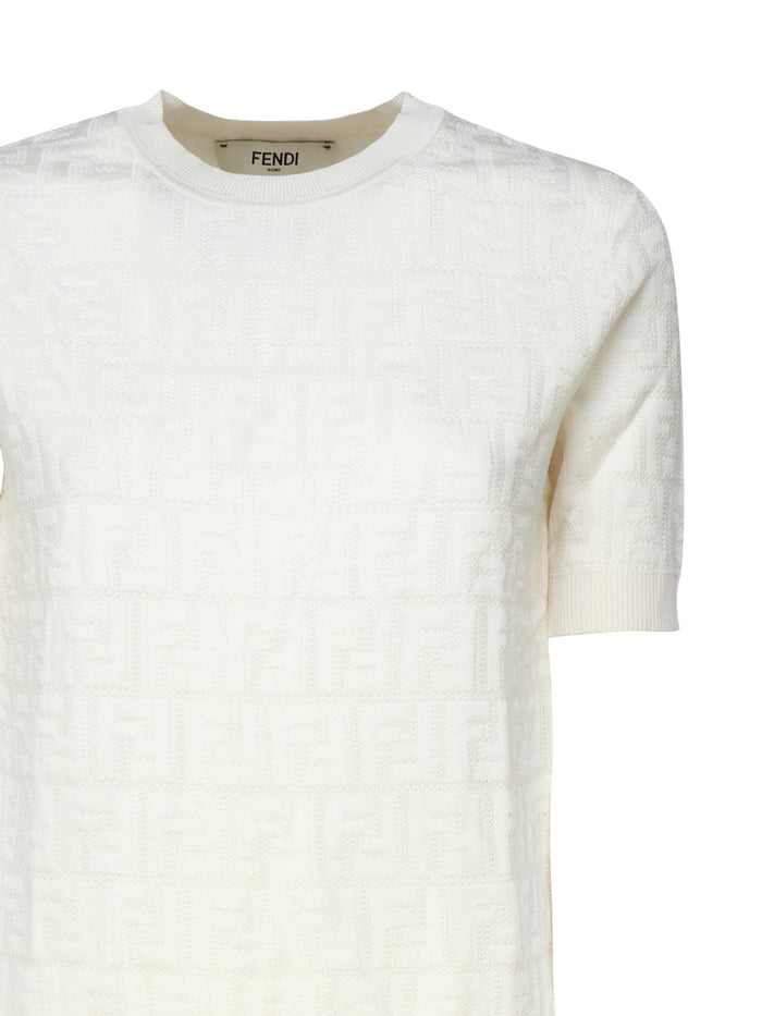 Fendi Sweaters White Cotton Viscose