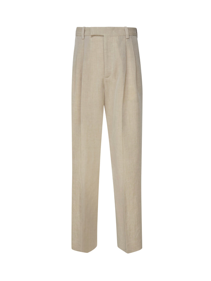 Jacquemus Trousers Beige Cotton